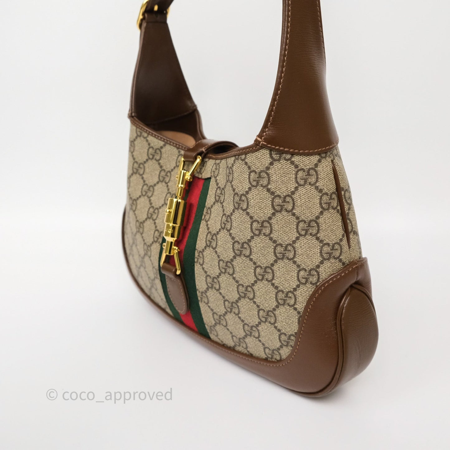 Gucci Jackie 1961 Small Shoulder Bag Beige/Ebony GG Supreme Canvas