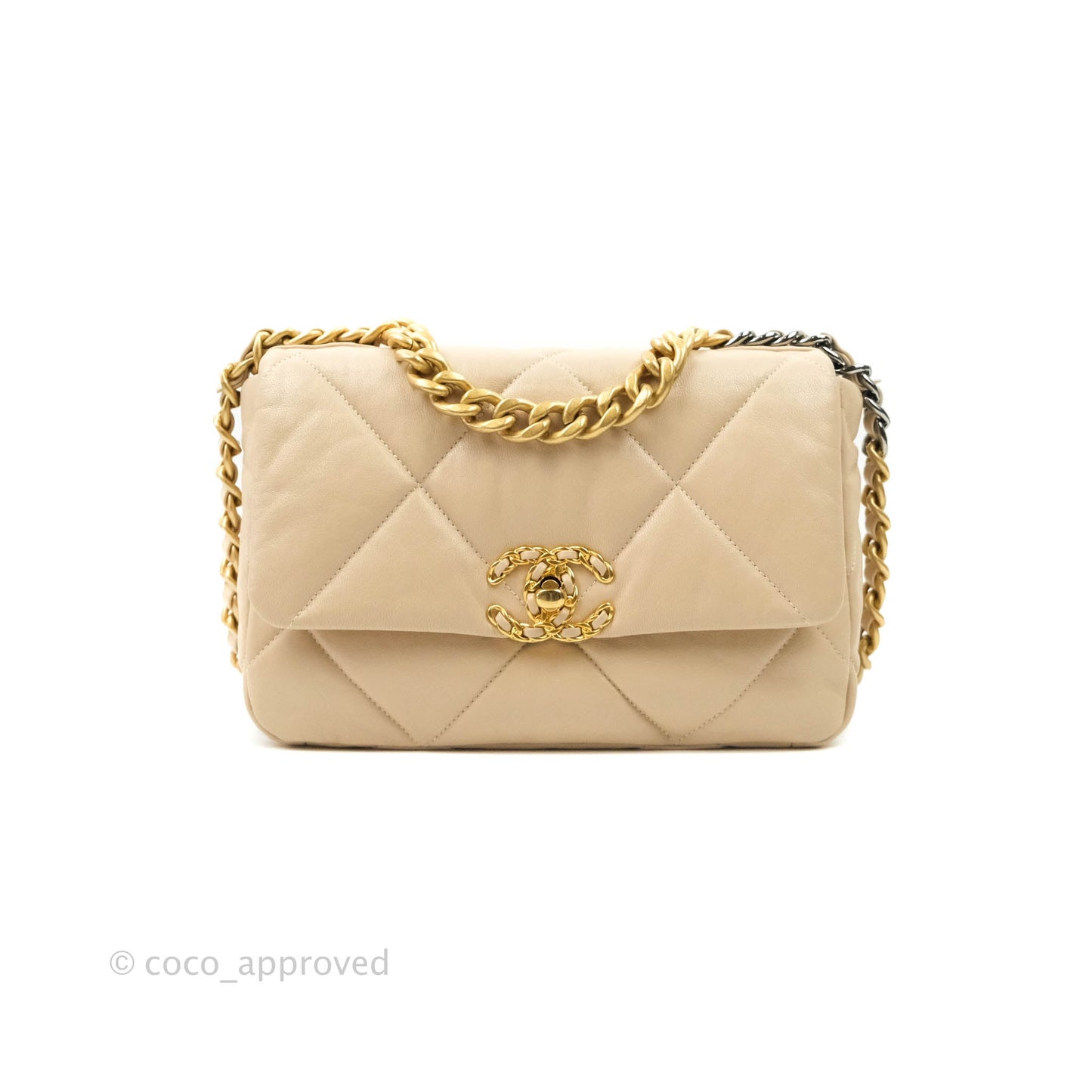 Chanel 19 Small Beige Mixed Hardware
