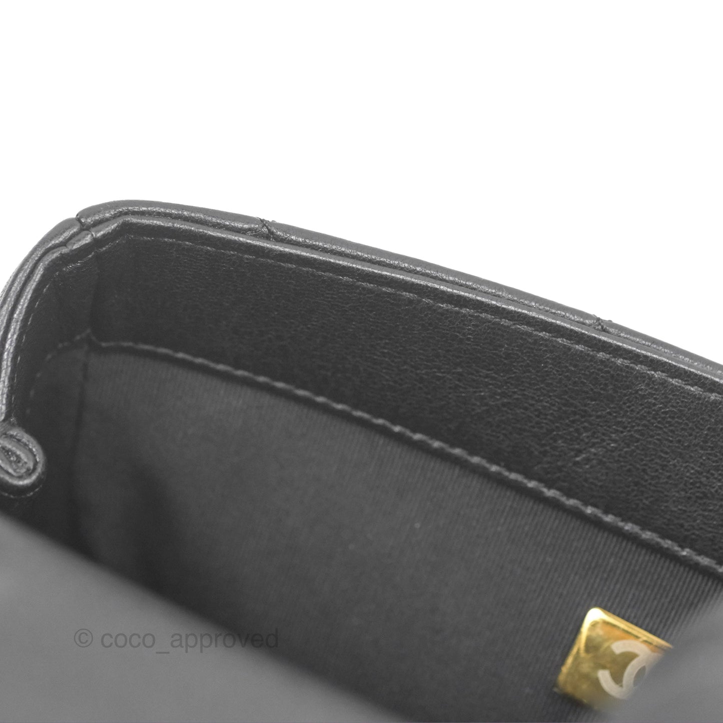 Chanel Mini Top Handle Flap Black Lambskin Aged Gold Hardware