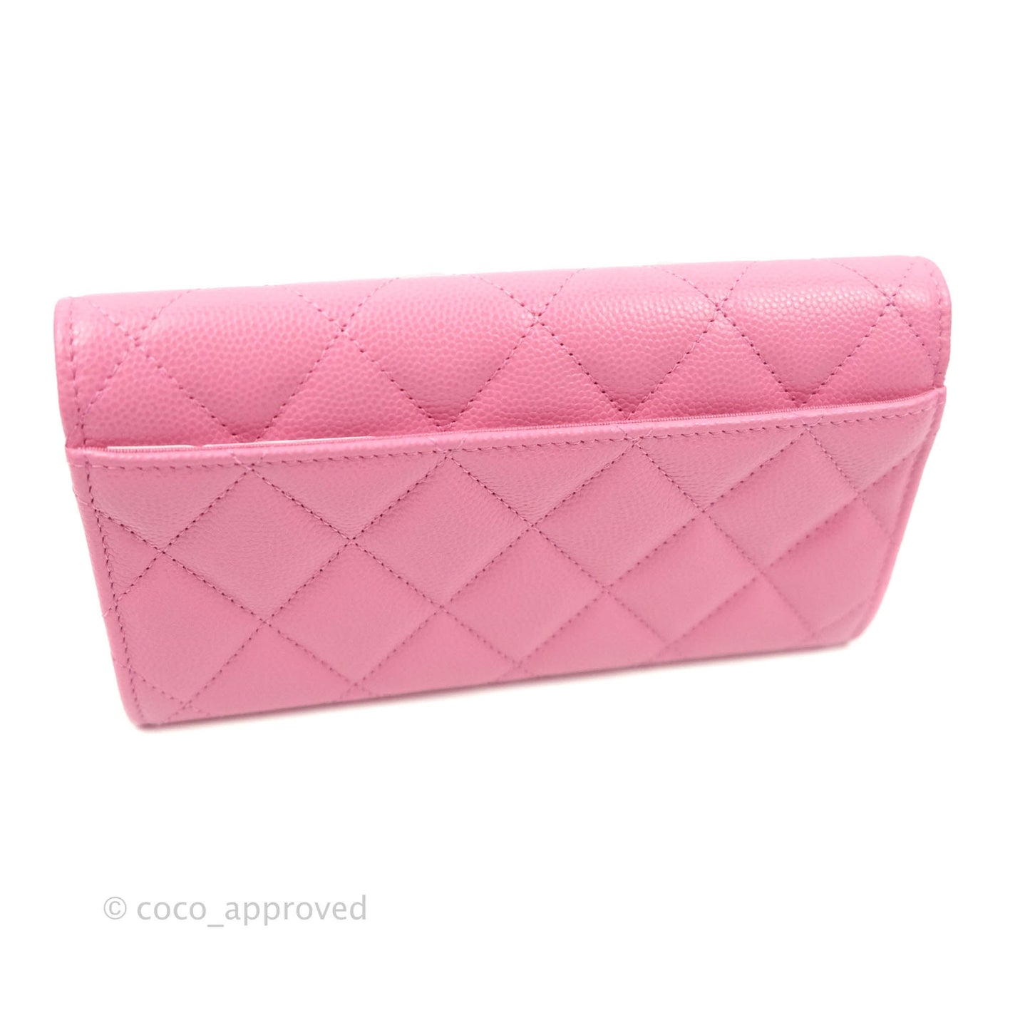 Chanel Quilted Flap Wallet Pink Caviar