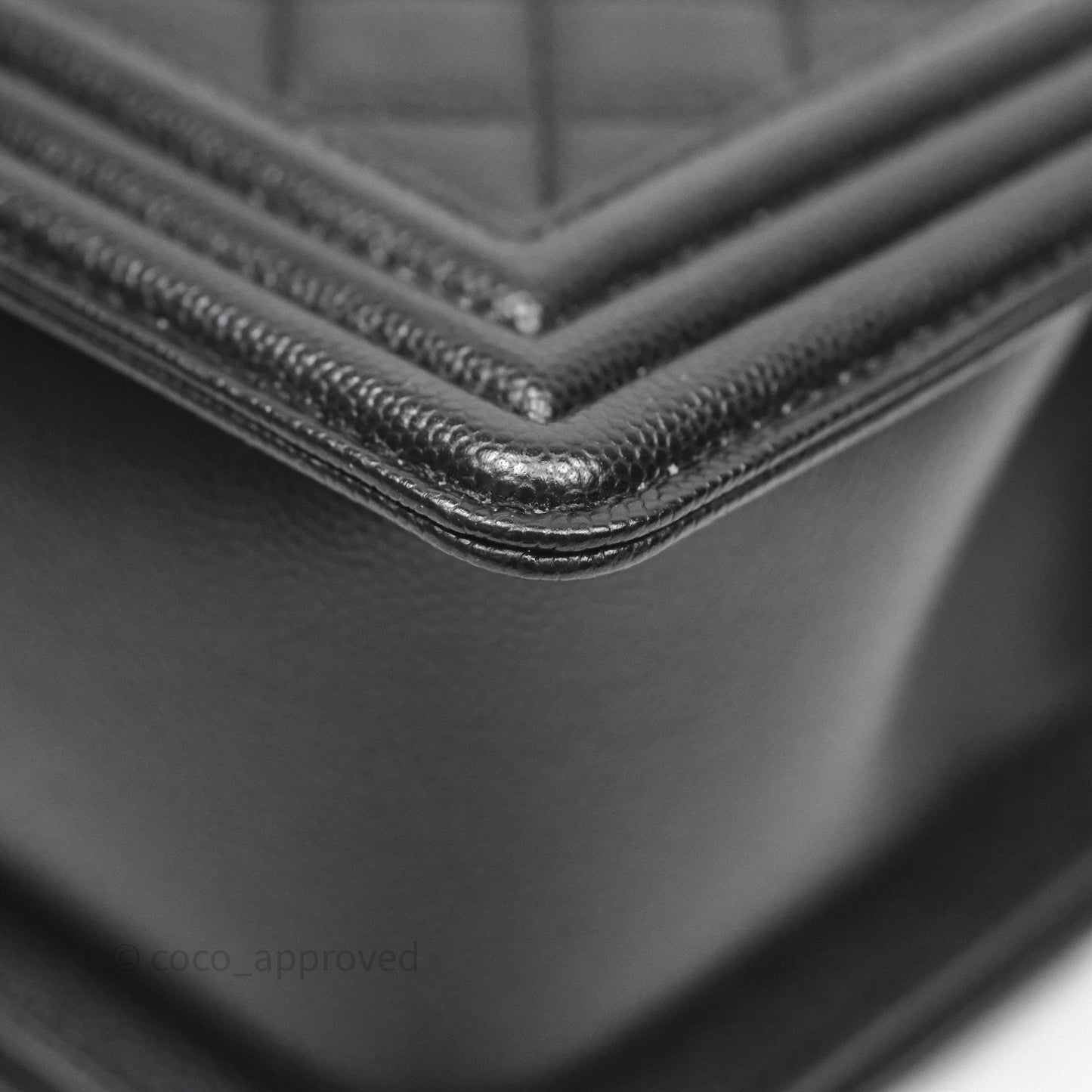 Chanel Medium Boy Quilted Black Caviar Aged Gold Hardware