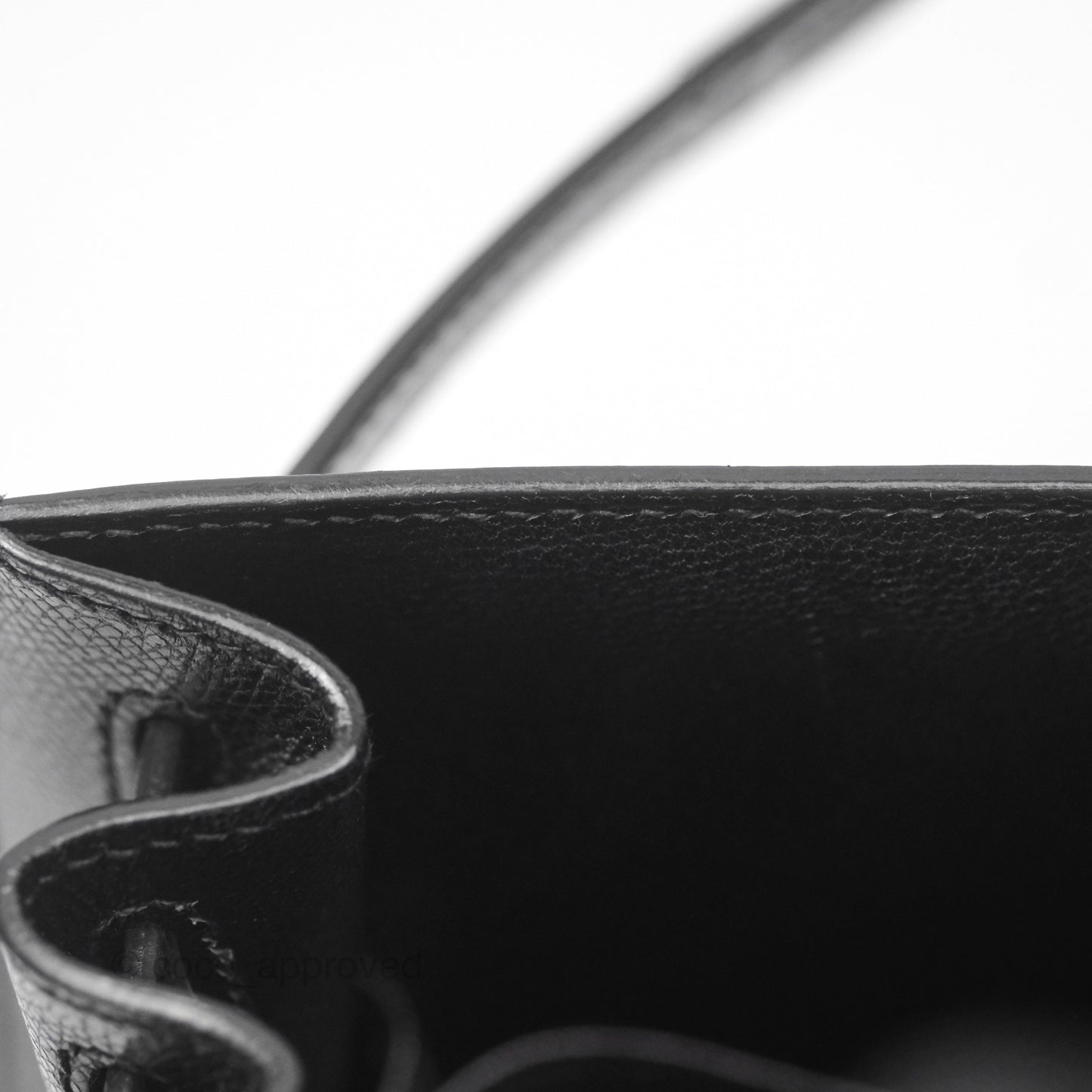 Hermès Vintage Kelly 28 Sellier Noir 89 Courchevel Palladium Hardware