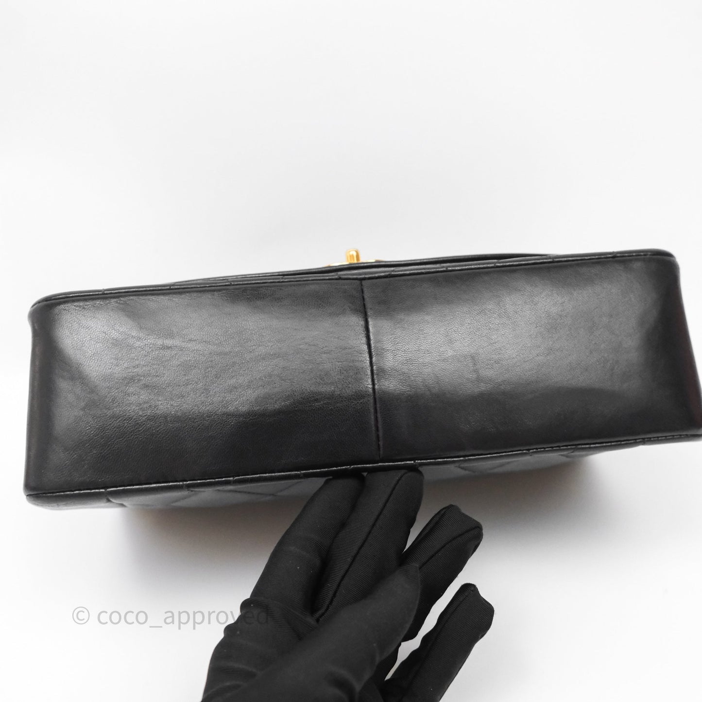 Chanel Vintage Medium Classic Diana Flap Bag Black Lambskin 24K Gold Hardware