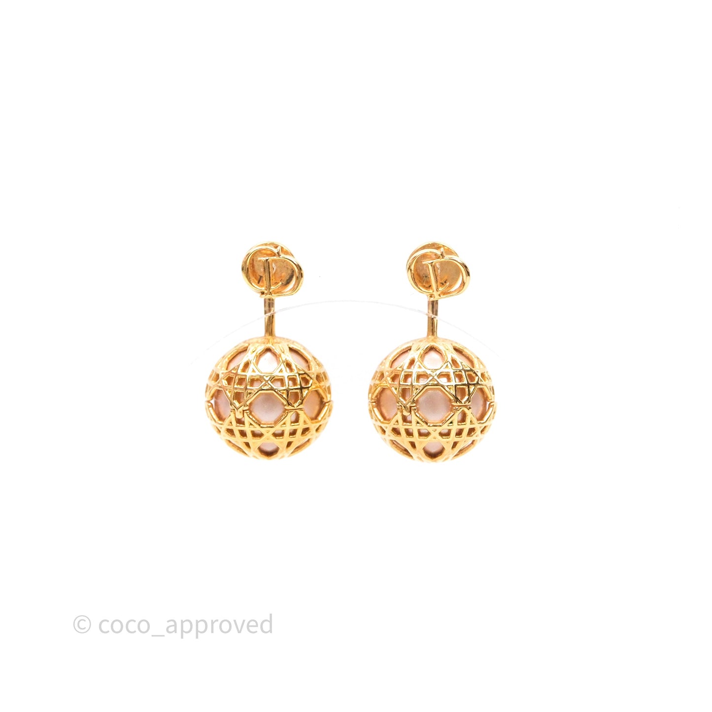 Dior Pink Pearl Secret Cannage Mise En Dior Tribales Earrings