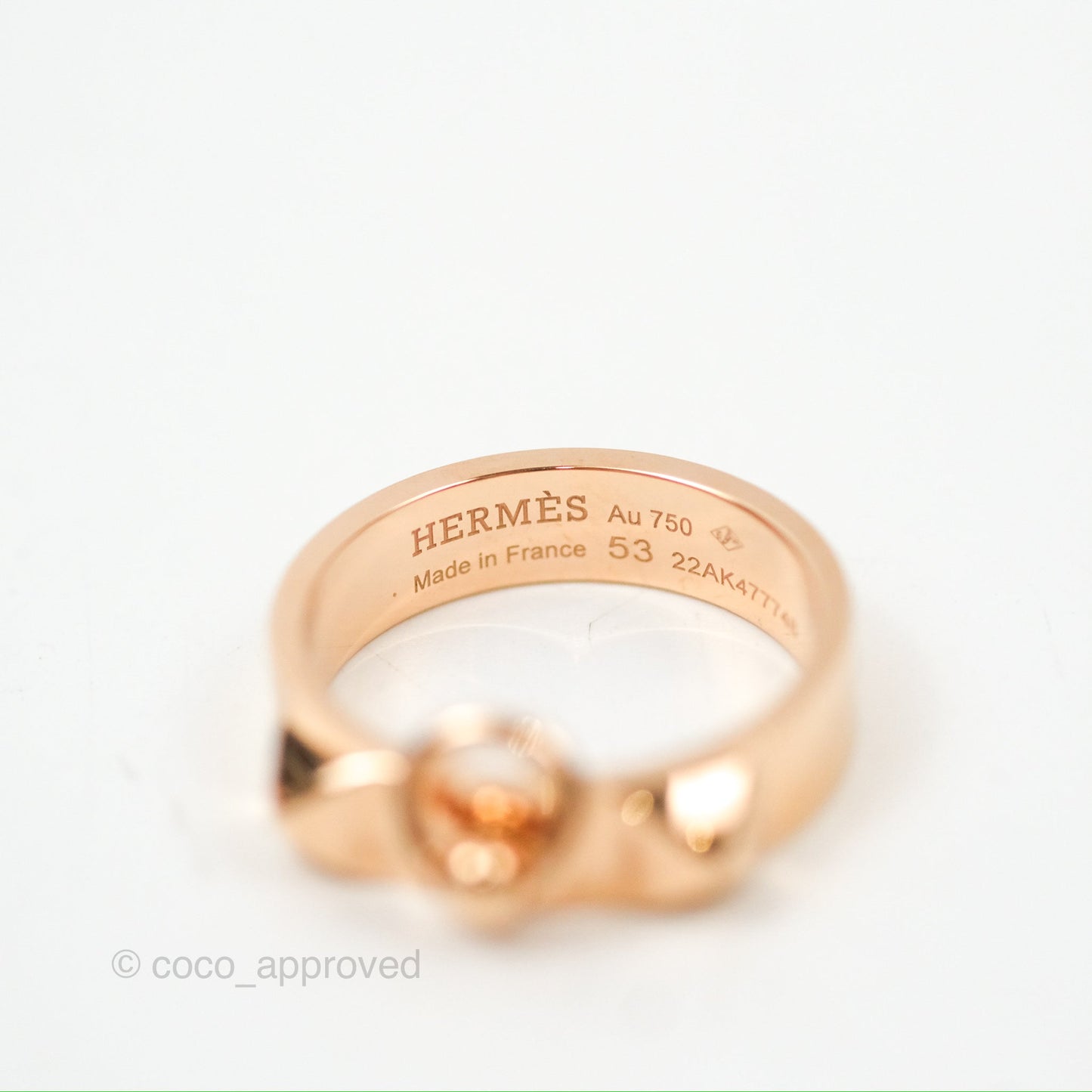Hermes Collier de Chien Ring Small Model Rose Gold Size 53