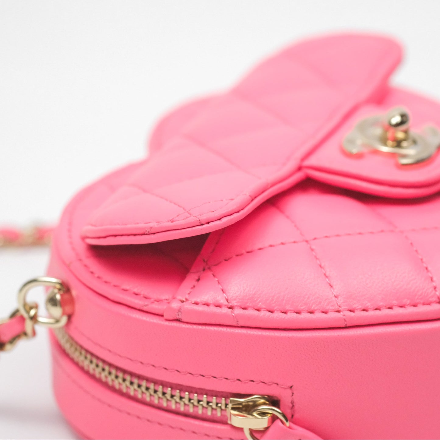 Chanel Small Heart Bag Pink Lambskin Gold Hardware 22S