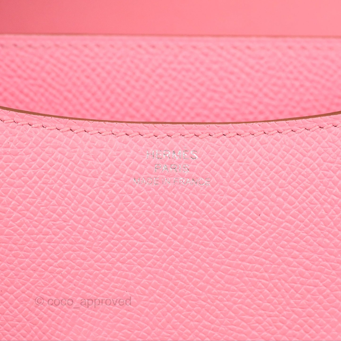 Hermès Constance Mini 18cm Rose d'ete Epsom Palladium Hardware
