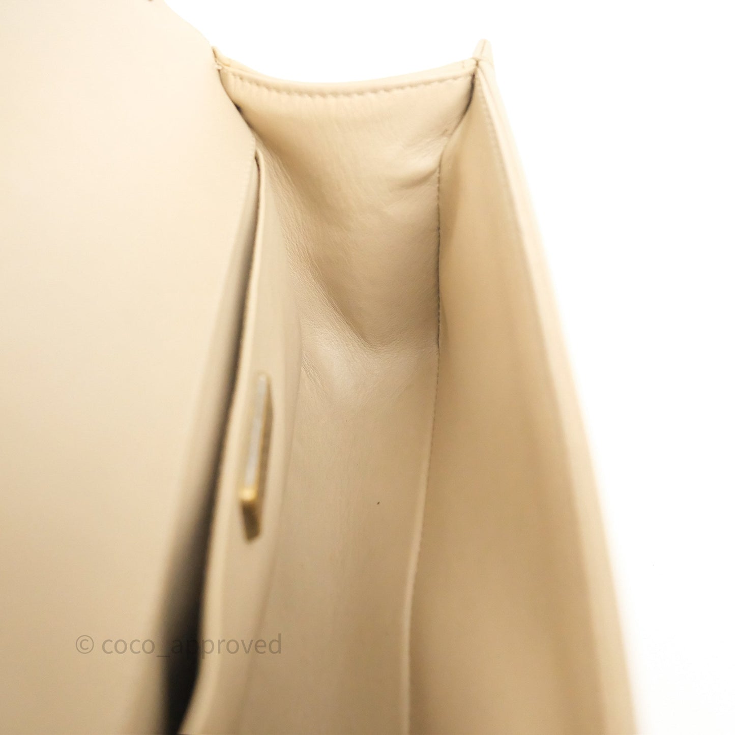 Chanel Small Boy Stingray Beige Antique Gold Hardware
