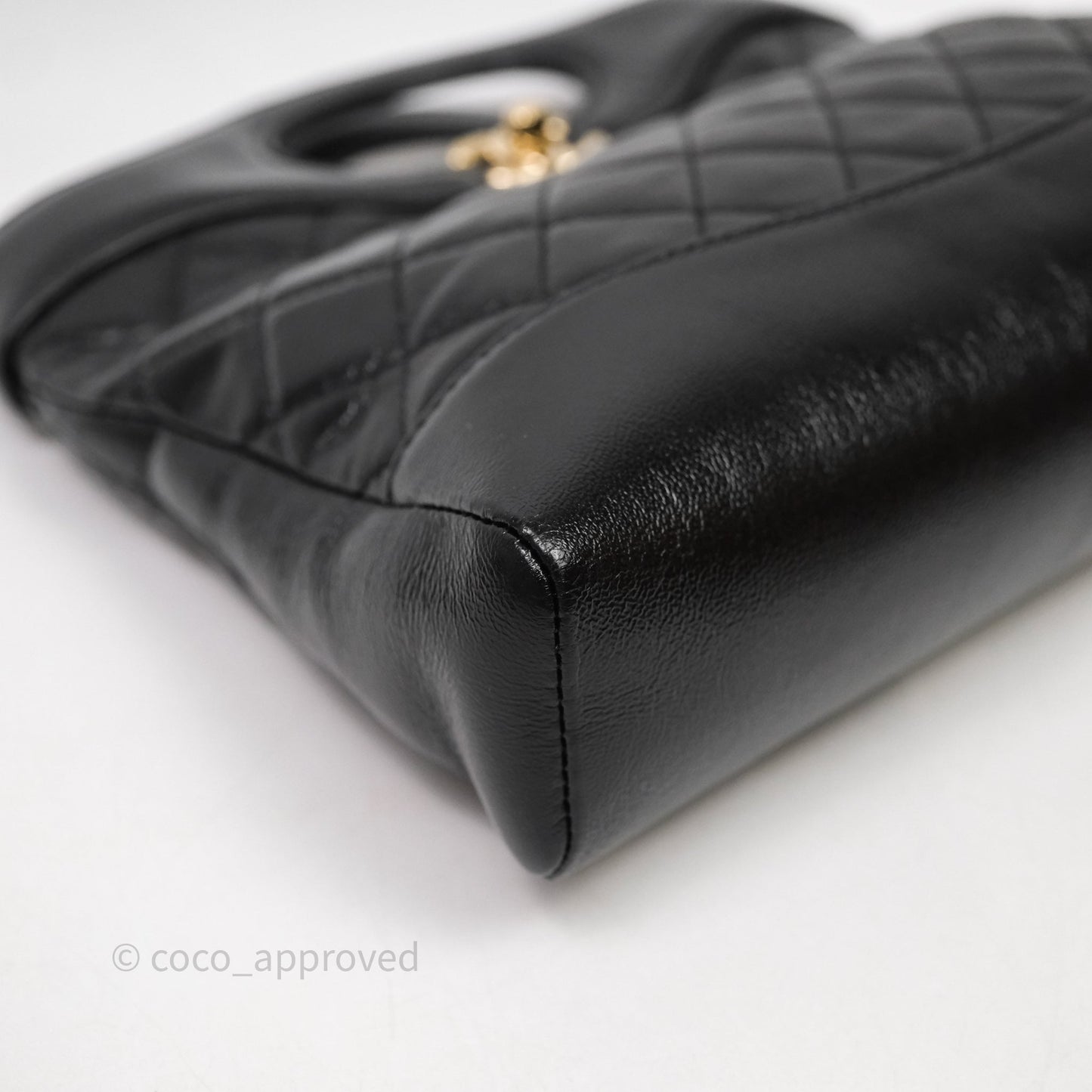 Chanel 31 Mini Black Shiny Calfskin Gold Hardware
