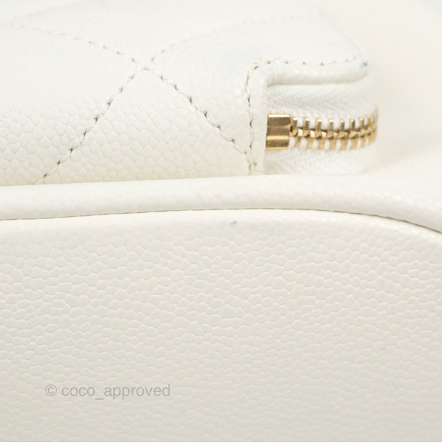 Chanel Mini Business Affinity Backpack White Caviar Gold Hardware 22B