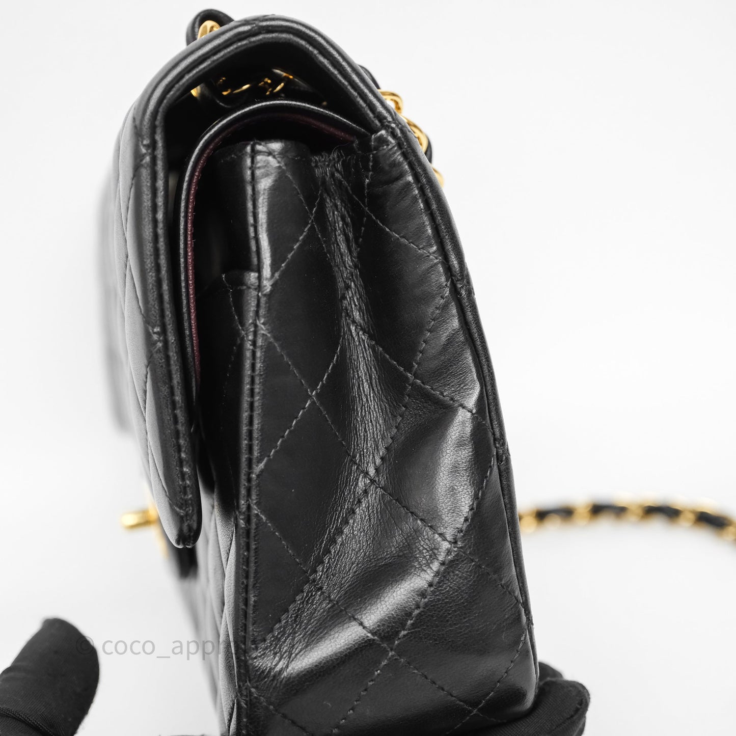 Chanel Quilted Classic M/L Medium Flap  Black Lambskin Gold Hardware