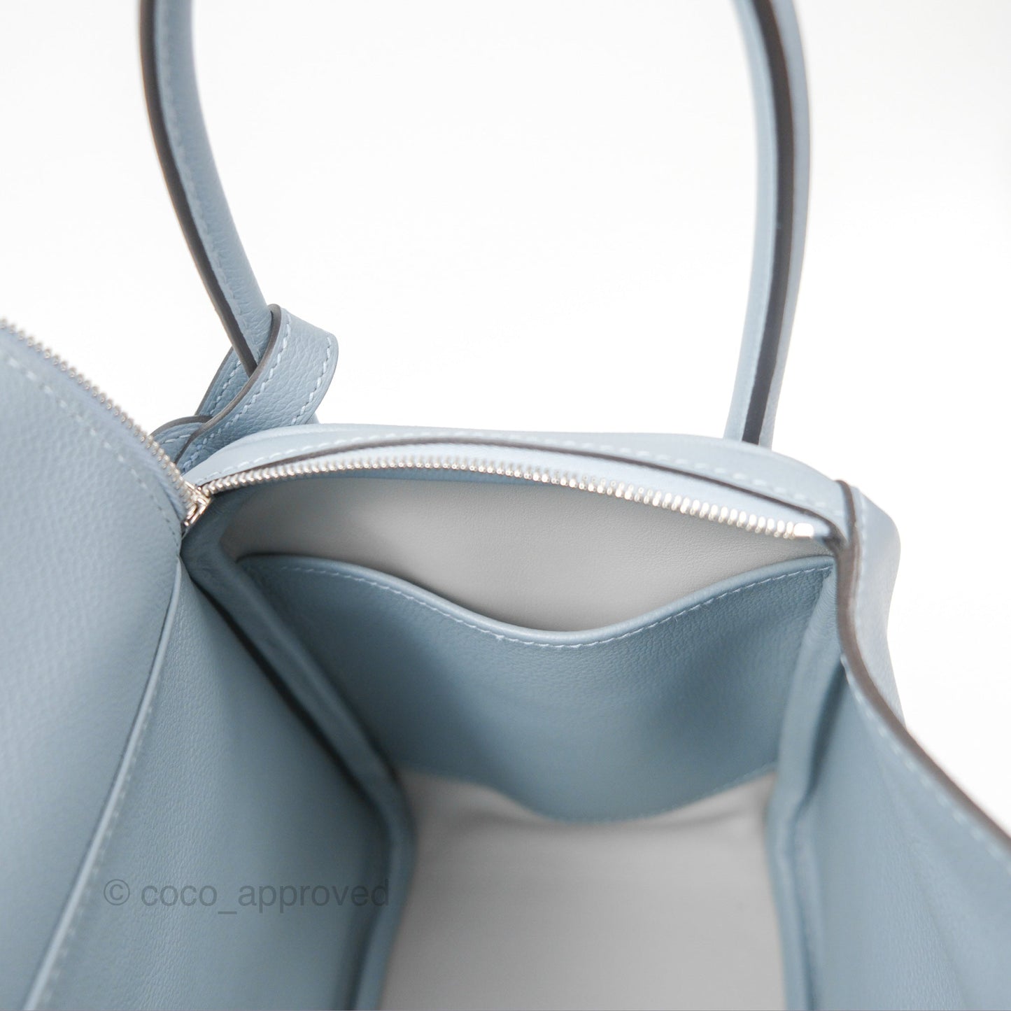 Hermès Lindy 26 Blue Lin Evercolor Palladium Hardware