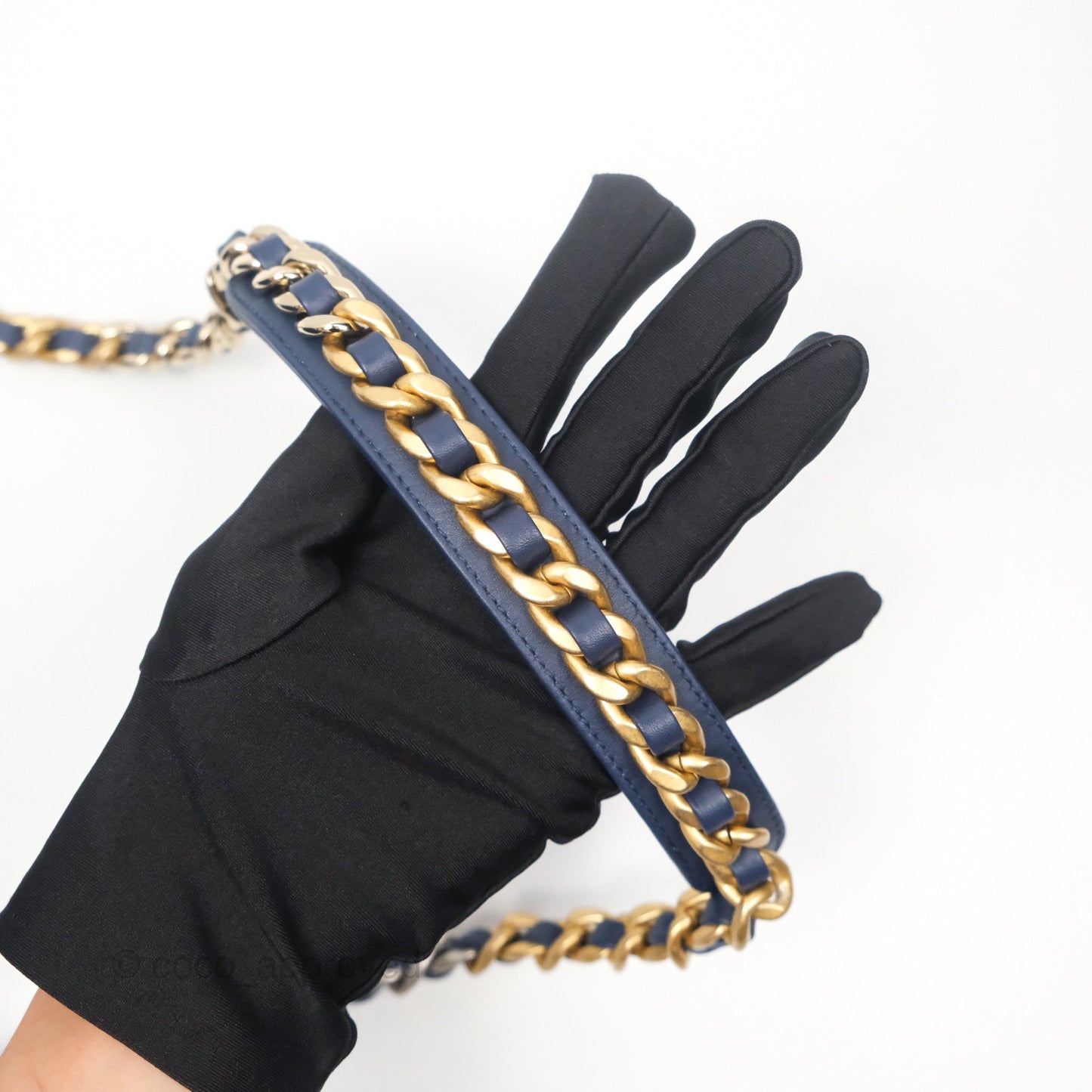 Chanel 19 Small Denim Fabric Mixed Hardware 22P