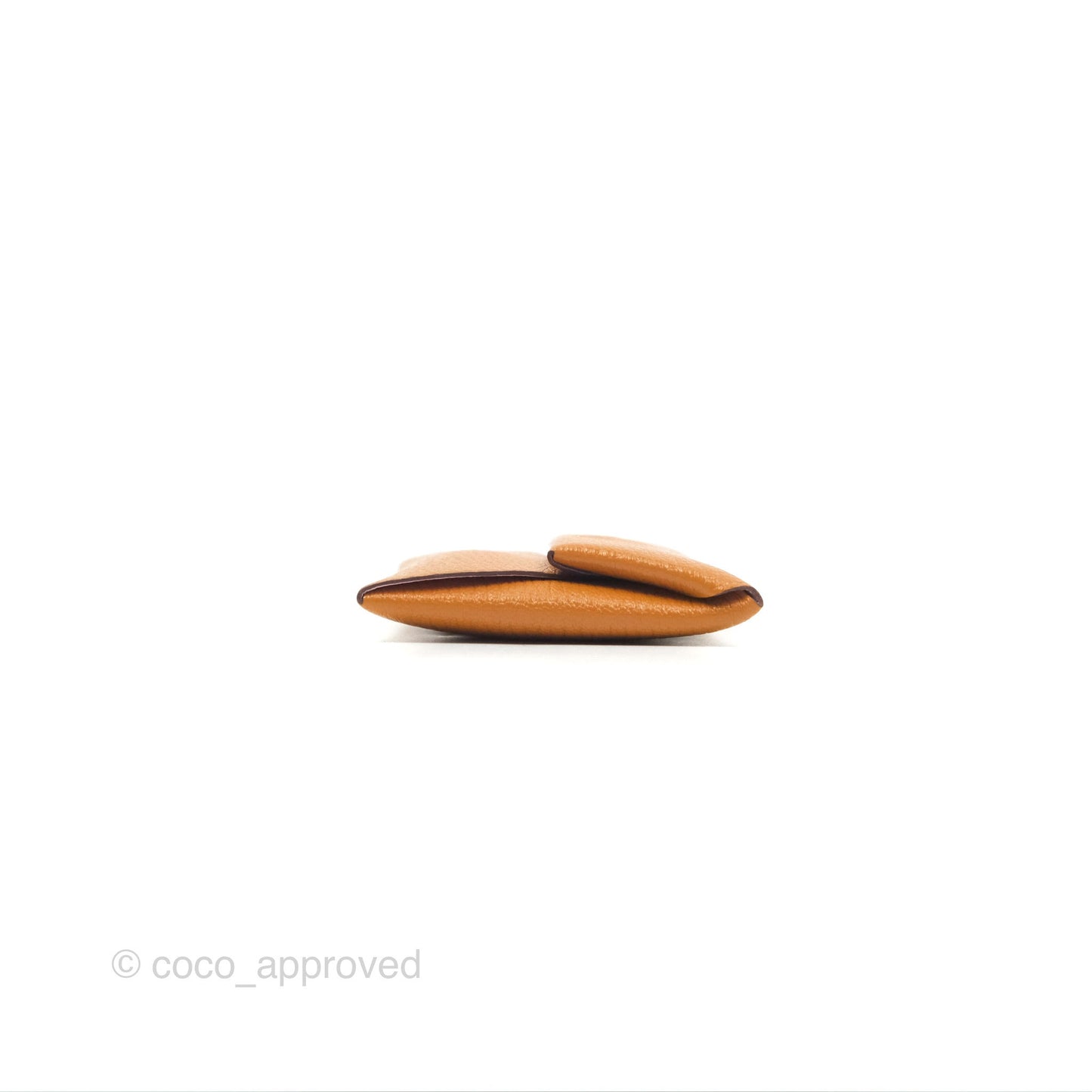 Hermès Bastia Coin Purse Caramel/ Mauve Sylvestre Chevre Mysore