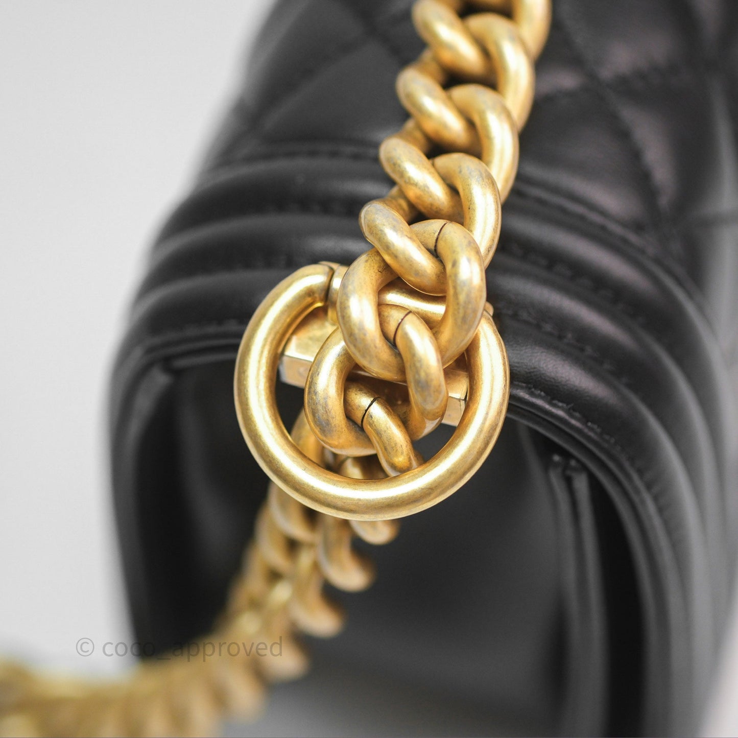 Chanel Small Boy Black Lambskin Aged Gold Hardware