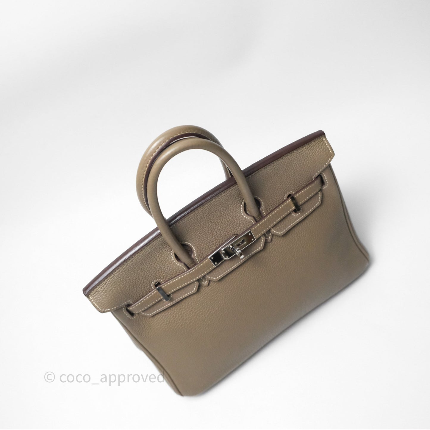 Hermes Birkin 25 Retourne Etoupe 18 Clemence Palladium Hardware