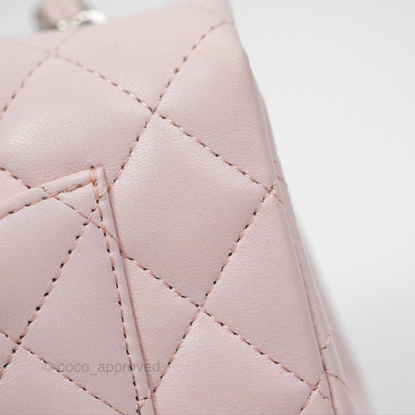 Chanel Quilted Mini Rectangular Light Pink Lambskin Silver Hardware