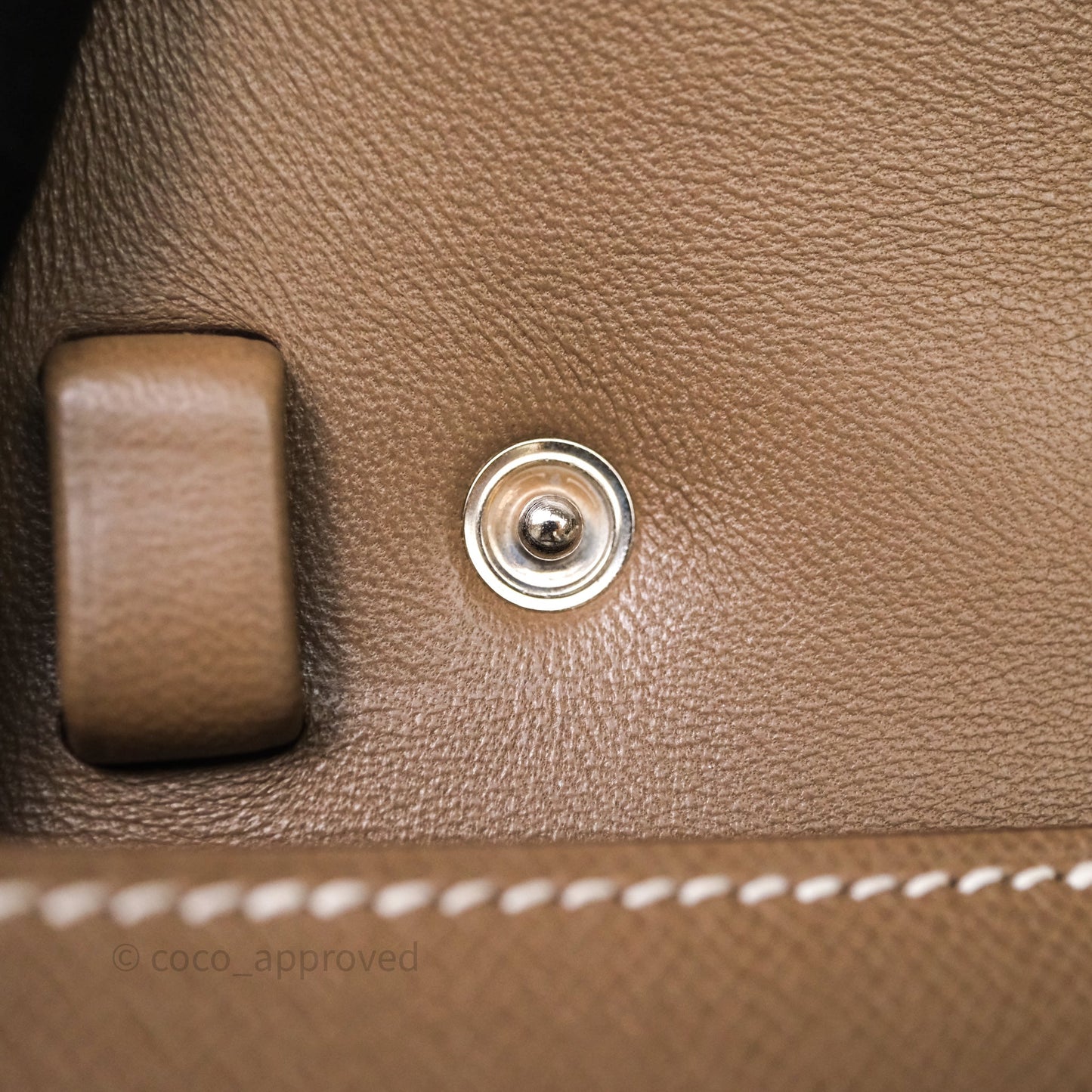 Hermes Kelly Elan Etoupe Madame Palladium Hardware
