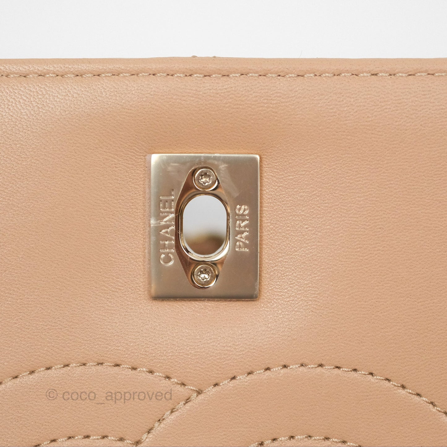 Chanel Trendy CC Small Beige Lambskin Gold Hardware 22S