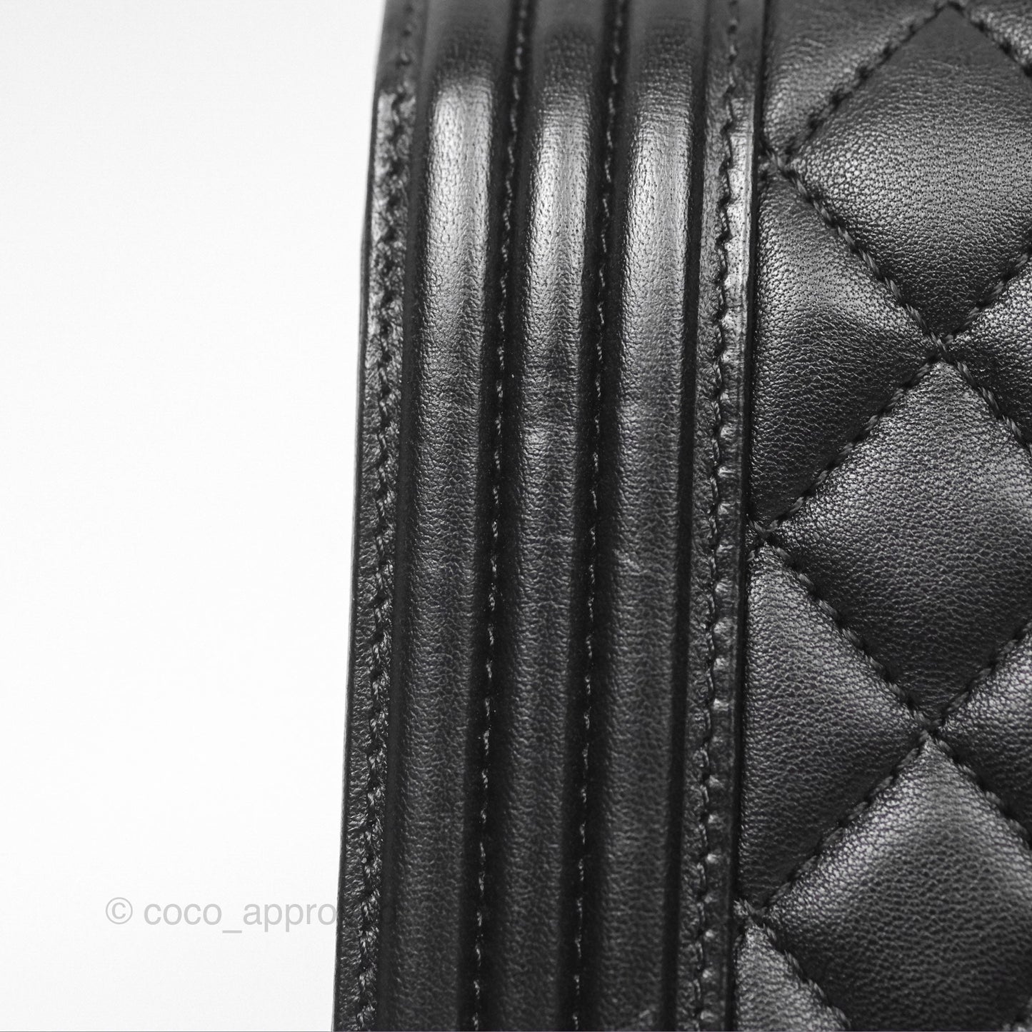 Chanel Quilted New Medium Boy Black Lambskin Ruthenium Hardware