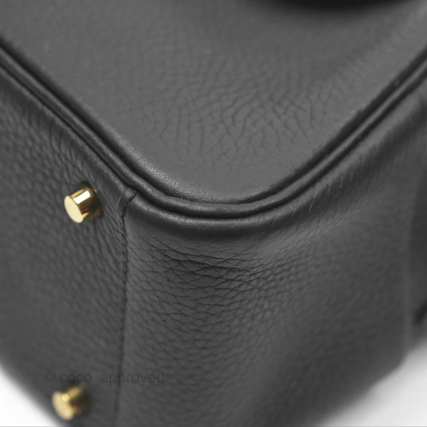 Hermès Mini Lindy 20 Noir 89 Clemence Gold Hardware
