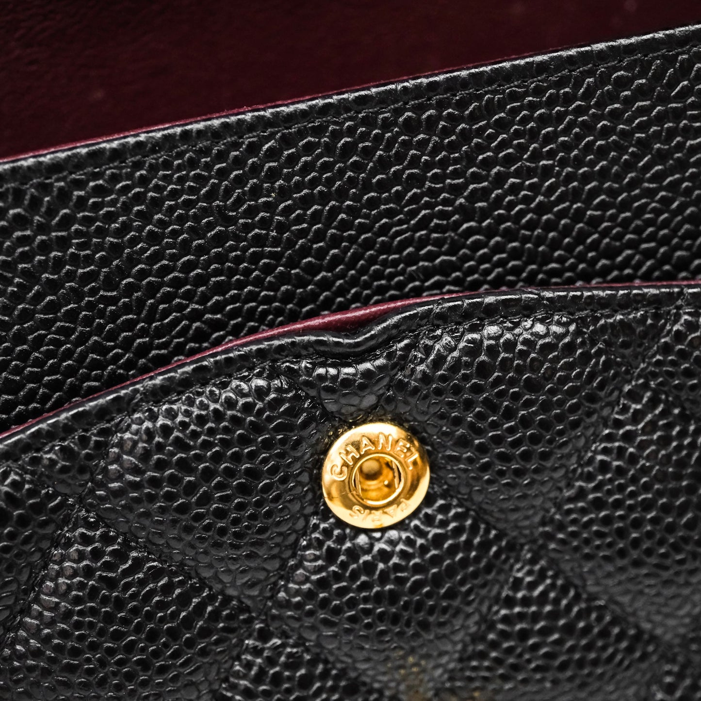 Chanel Classic M/L Medium Flap Quilted Black Caviar Gold Hardware
