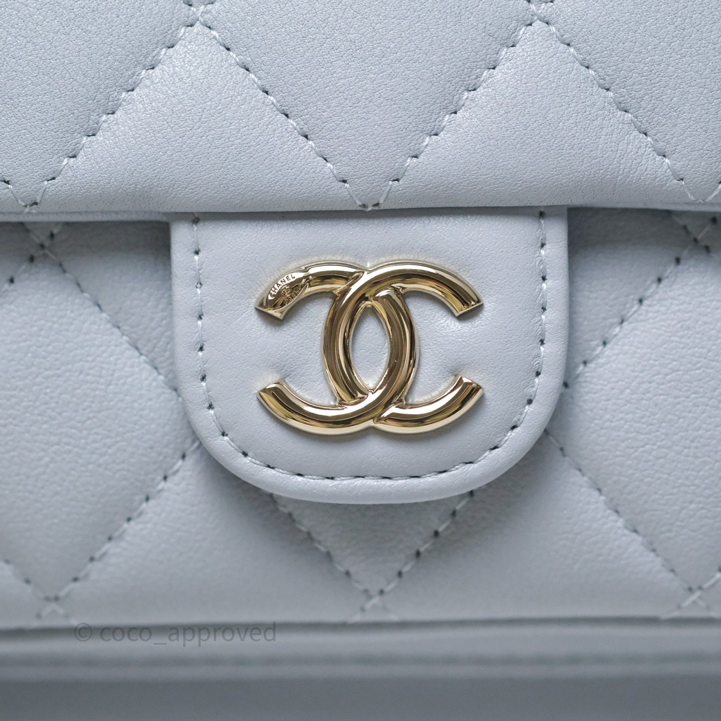 Chanel Quilted Large Duma Drawstring Backpack Light Blue Calfskin