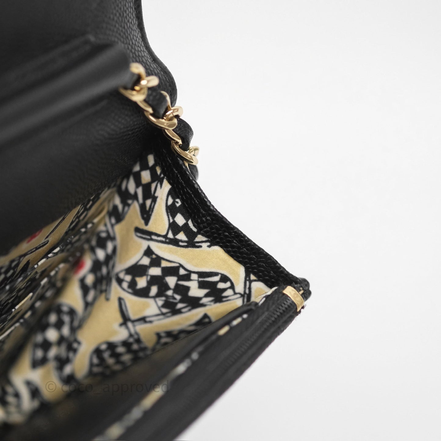 Chanel Wallet On Chain WOC Black Caviar Gold Hardware 23C