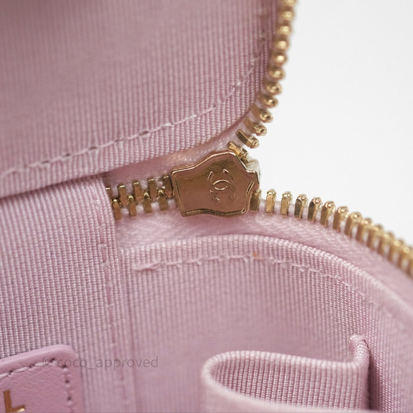 Chanel Mini Vanity With Chain Lilac Caviar Gold Hardware