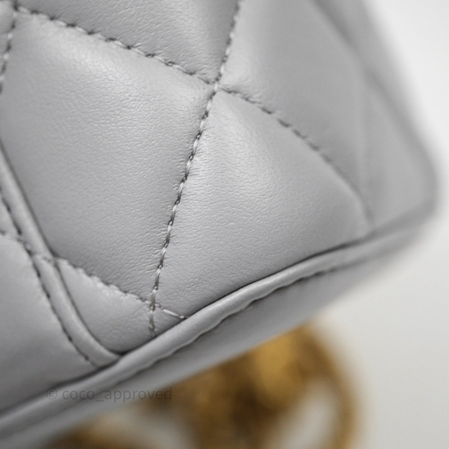 Chanel Vanity with Adjustable Chain Grey Lambskin Aged Gold Hardware