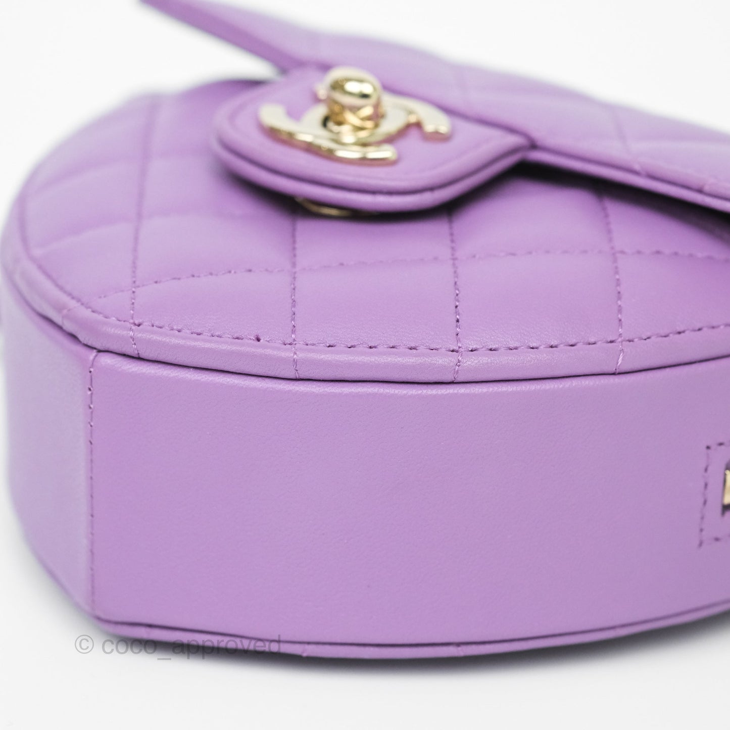 Chanel Small Heart Bag Purple Lambskin Gold Hardware 22S
