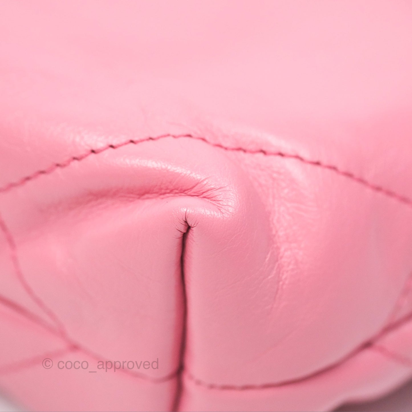 Chanel 22 Mini Bag Pink Crumpled Calfskin Aged Silver Hardware