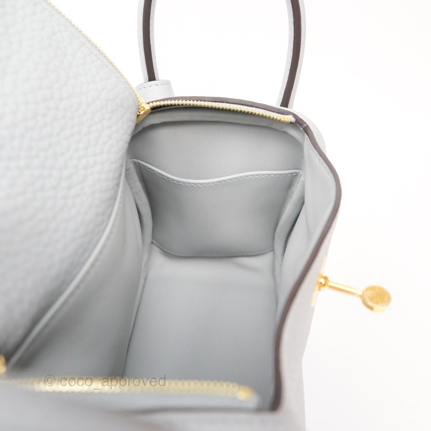 Hermès Mini Lindy 20 Blue Glacier 8U Clemence Gold Hardware