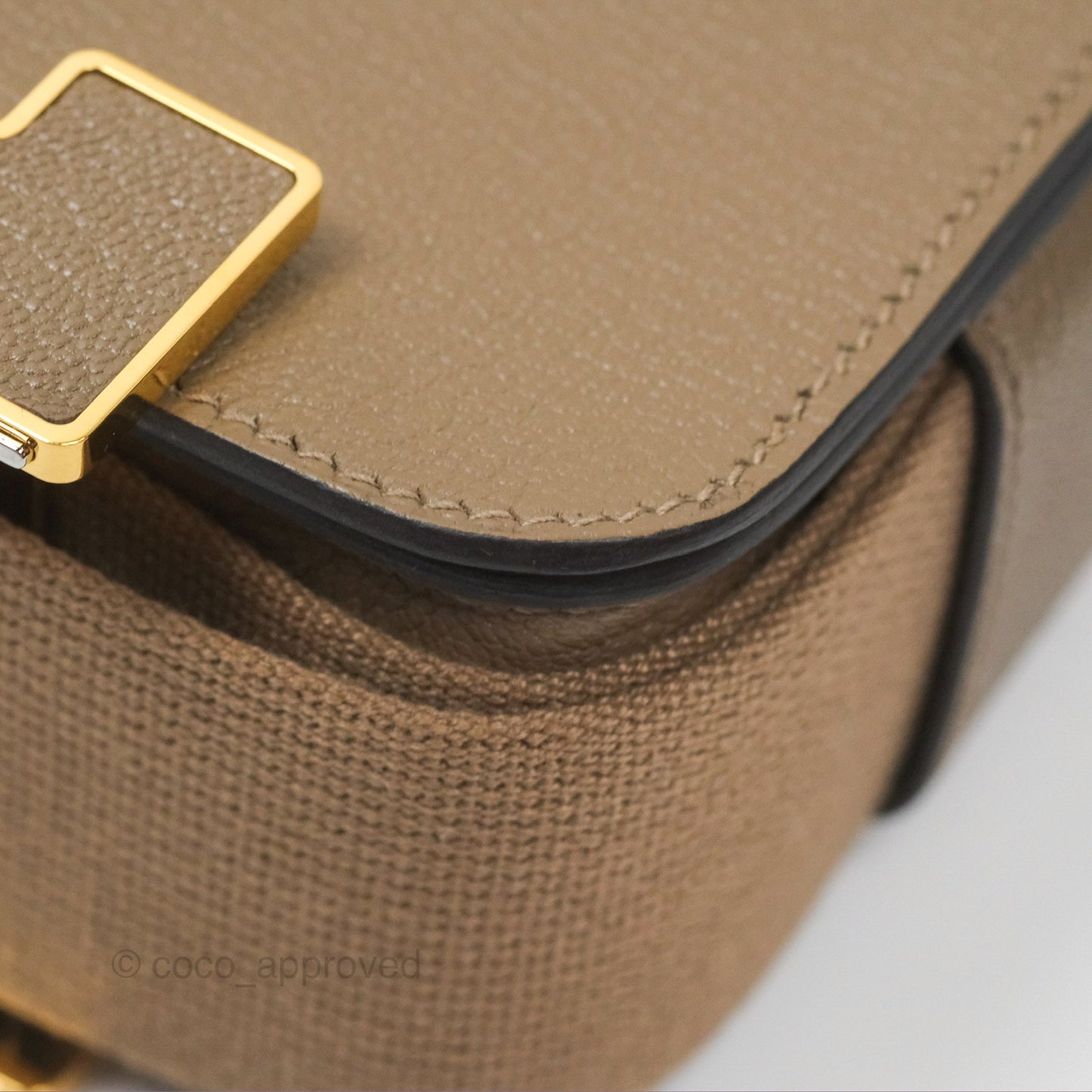 Hermès Geta Bag Etoupe Chevre Mysore Gold Hardware