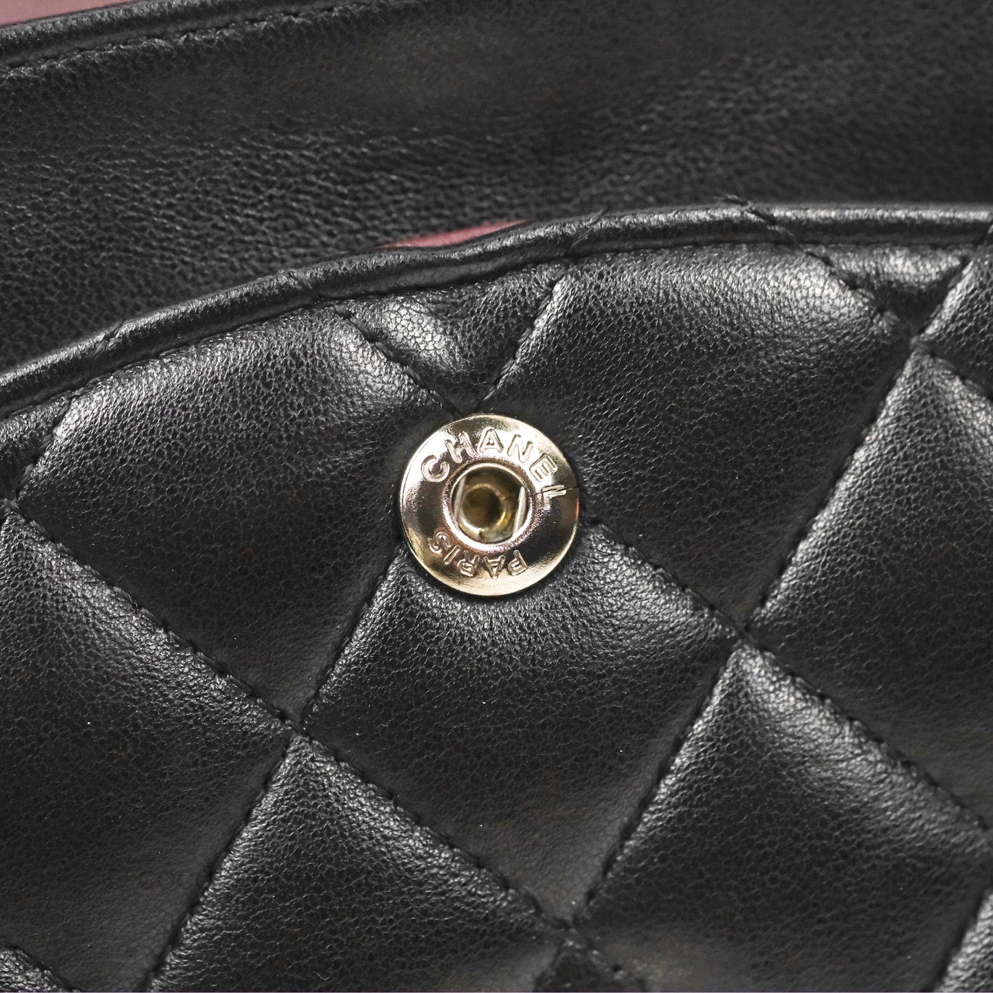 Chanel Classic M/L Medium Flap Quilted Black Lambskin Silver Hardware