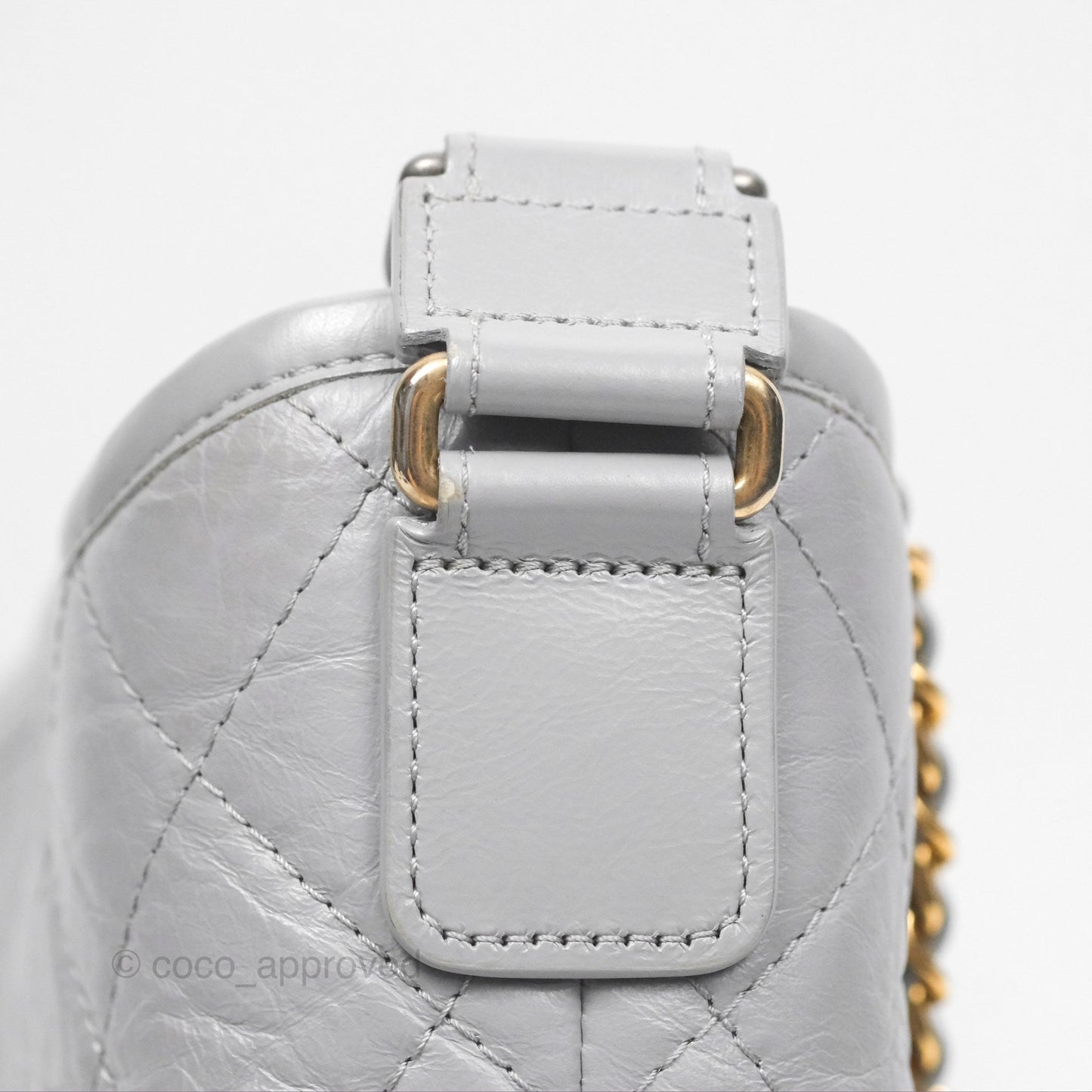 Chanel Small Gabrielle Hobo Quilted Grey Aged Calfskin