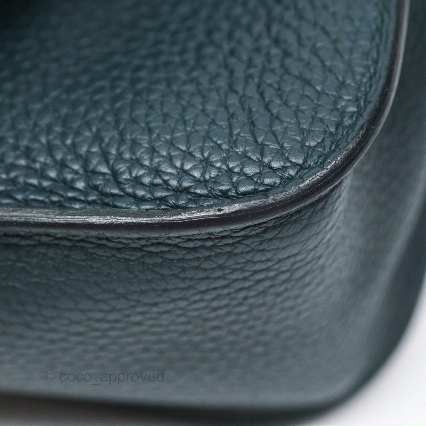 Hermès Halzan 25 Taurillon Clemence 60 Vert Cypres Gold Hardware