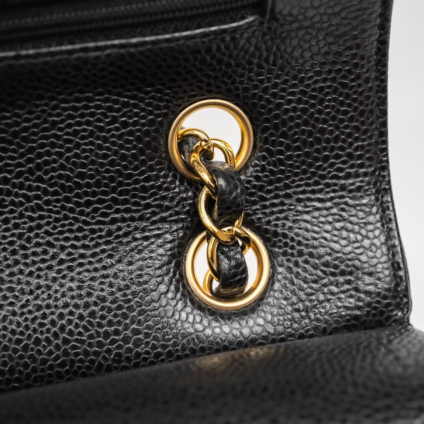 Chanel Classic M/L Medium Flap Quilted Black Caviar Gold Hardware