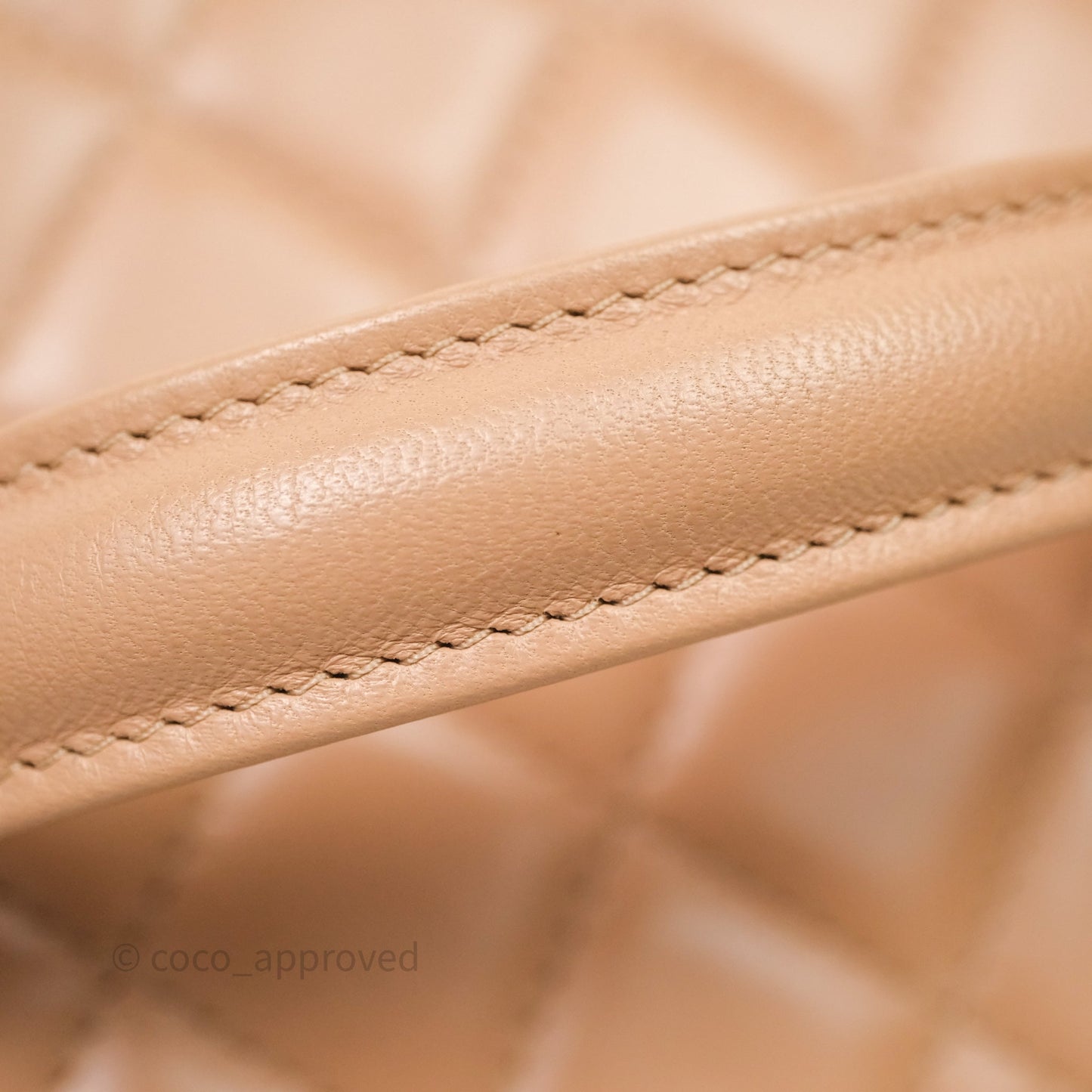 Chanel Top Handle Vanity With Chain Beige Lambskin Aged Gold Hardware