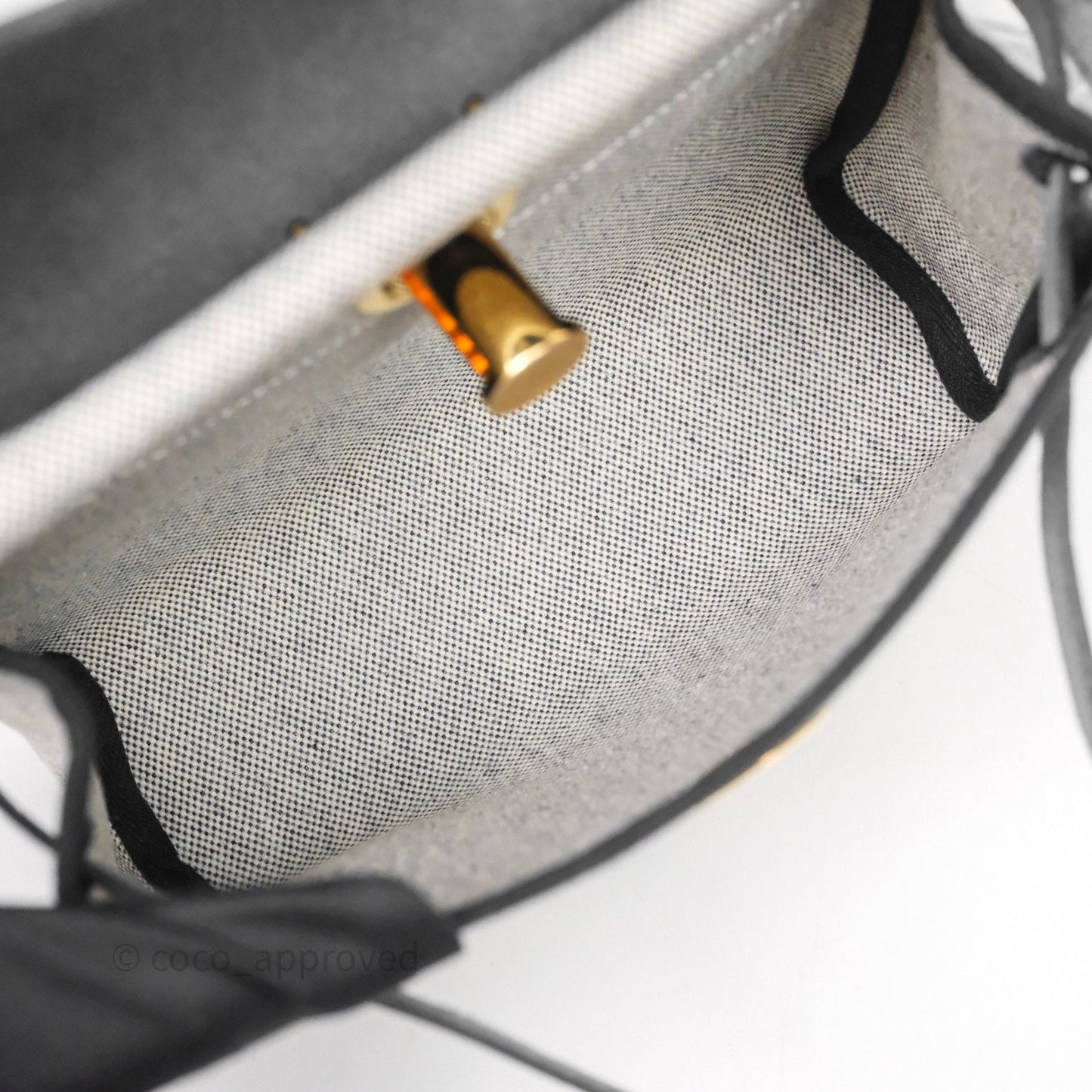 Hermès Herbag Zip 20 Mini Ecru-Noir Canvas Gold Hardware