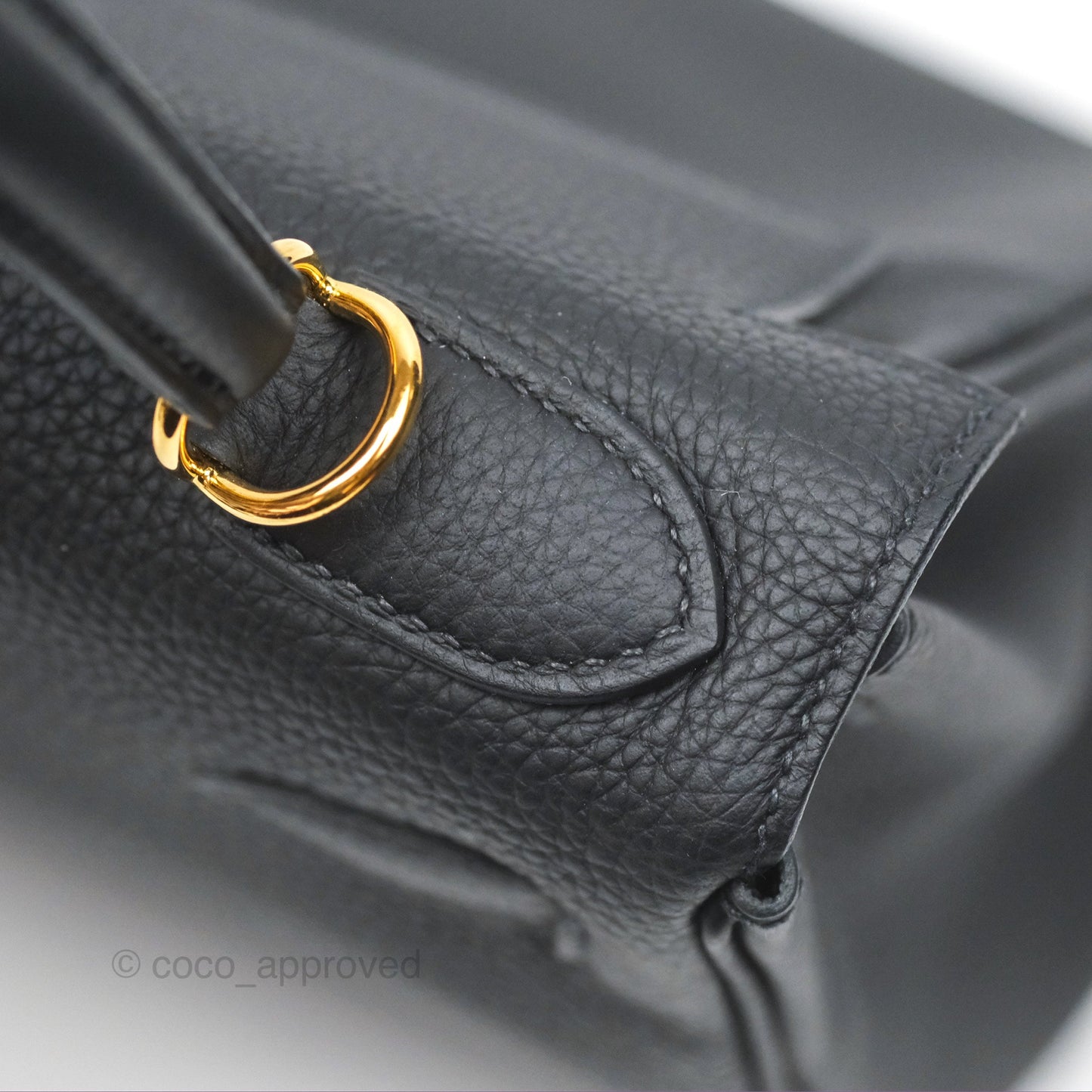 Hermès Retourne Kelly 28 Black Noir 89 Togo Gold Hardware