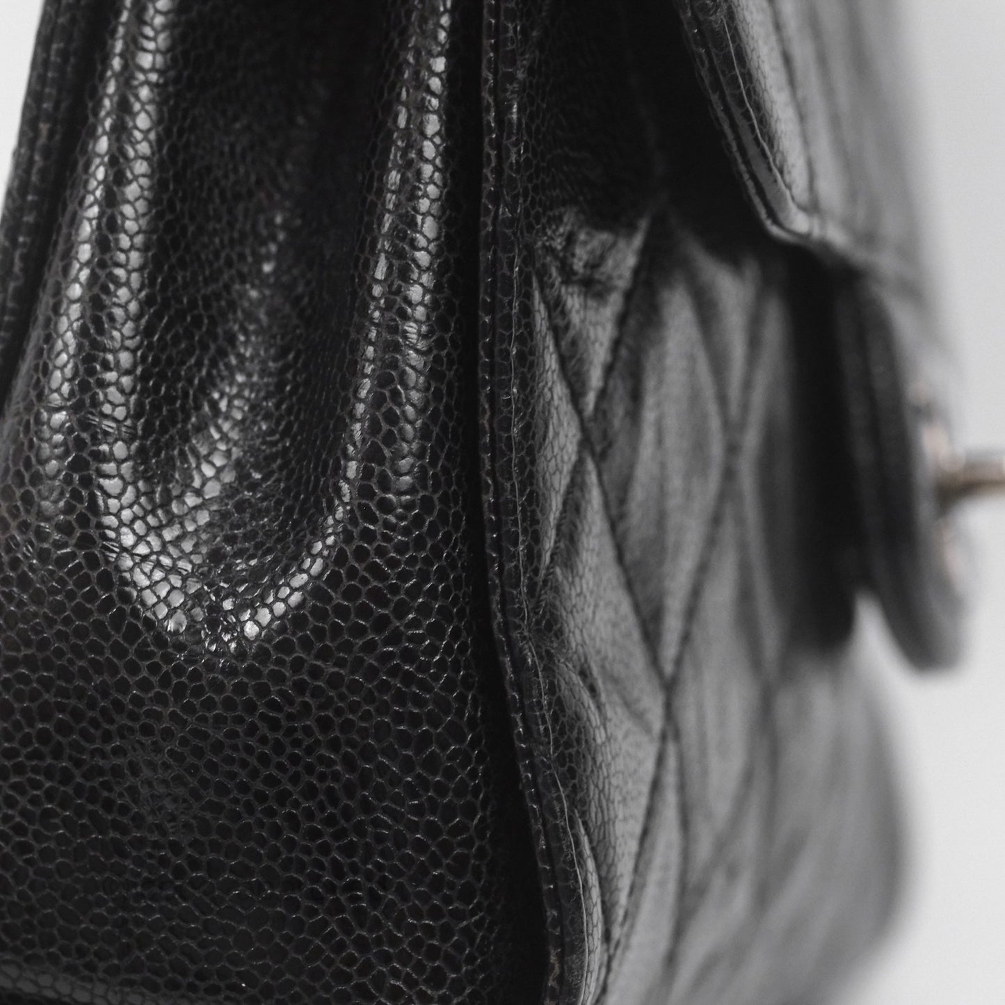 Chanel Quilted Single Flap Bag Soft Caviar Black Ruthenium Hardware