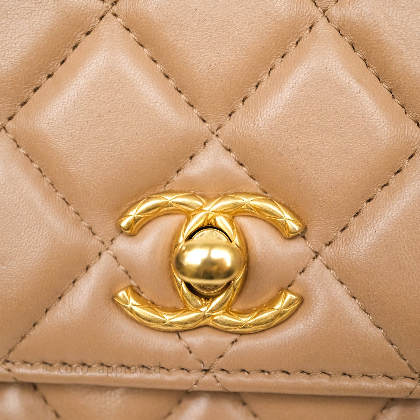 Chanel All Slide Wallet on Chain WOC Adjustable Chain Quilted Beige Lambskin