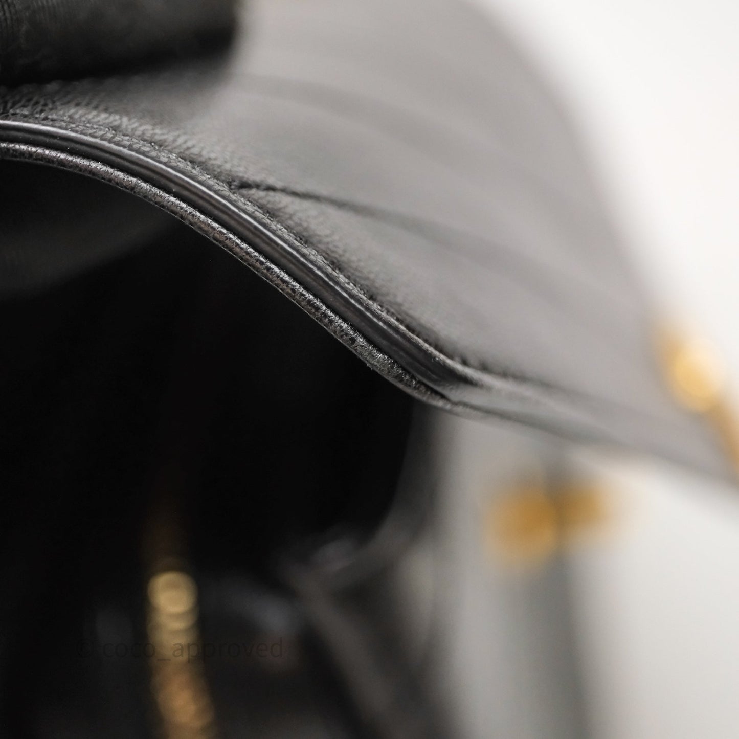 Chanel Chevron Flap Bag Black Calfskin Aged Gold Hardware