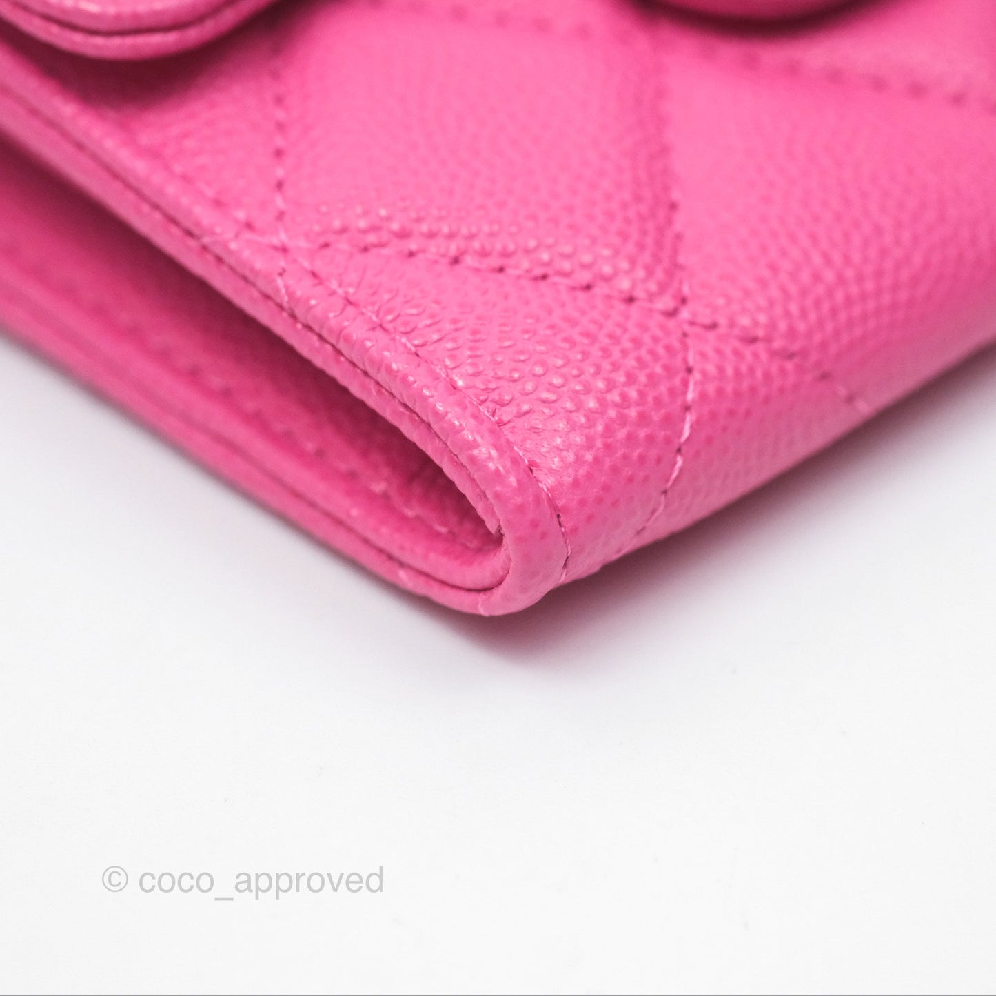 Chanel Mini Wallet With Chain Pink Caviar Gold Hardware