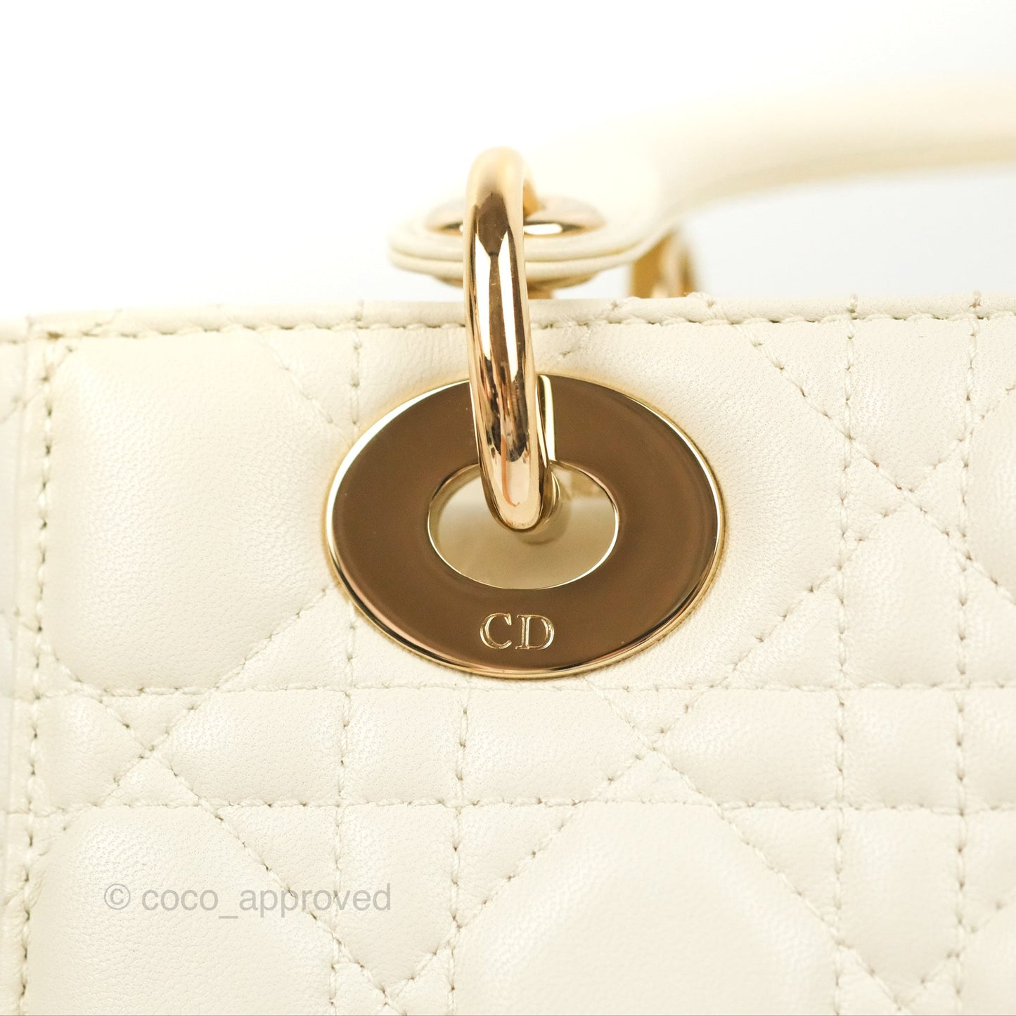 Christian Dior My ABCDior Lady Dior Bag Cannage Lambskin White Gold Hardware