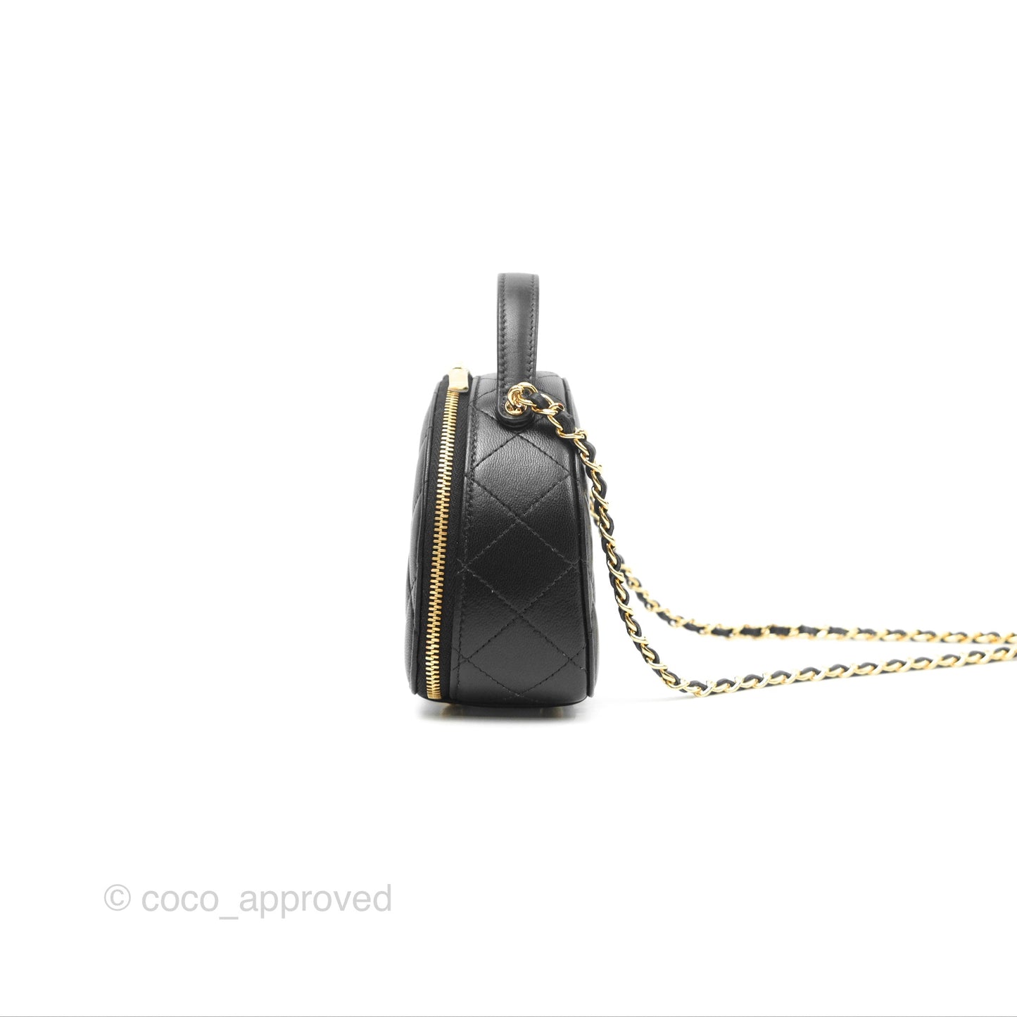 Chanel Small Clutch With Chain Black Lambskin Gold Hardware 23C