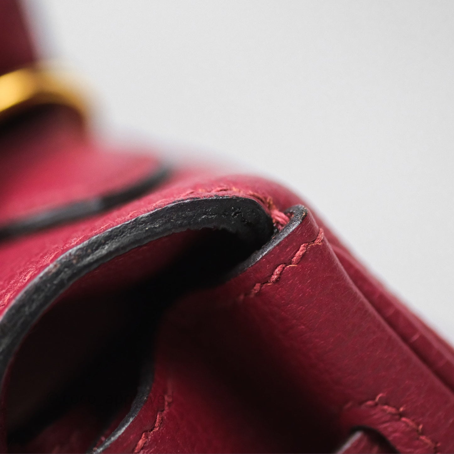 Hermès Kelly 32 Retourne Rouge Grenat K1 Togo Gold Hardware