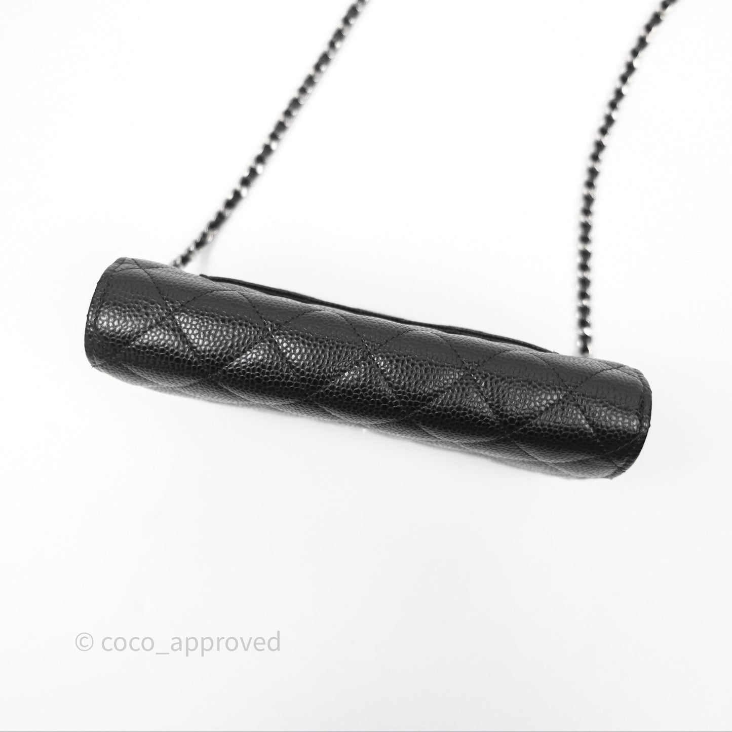 Chanel Quilted Classic Wallet on Chain WOC Black Caviar Silver Hardware