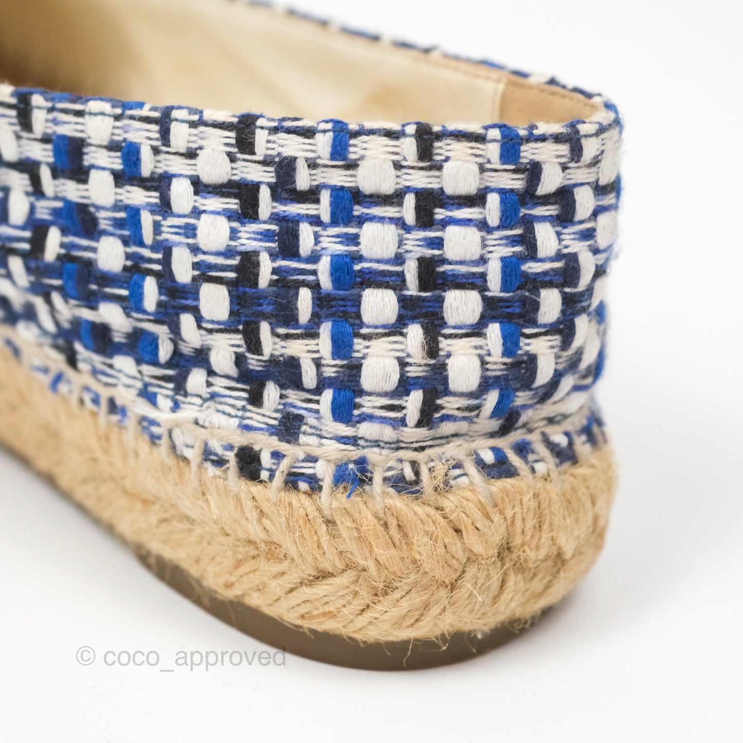Chanel Espadrille Blue Tweed Size 38